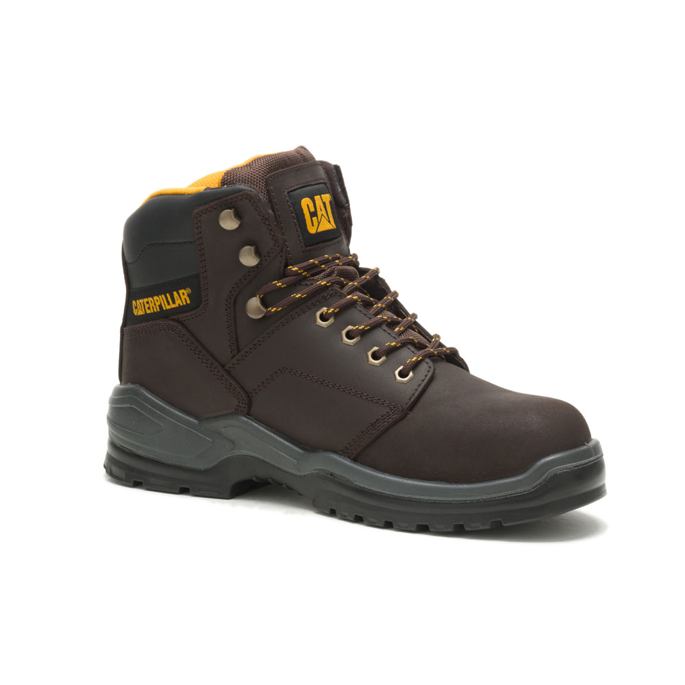 Men's Caterpillar Striver Astm Safety Boots Brown Ireland FQSP92637